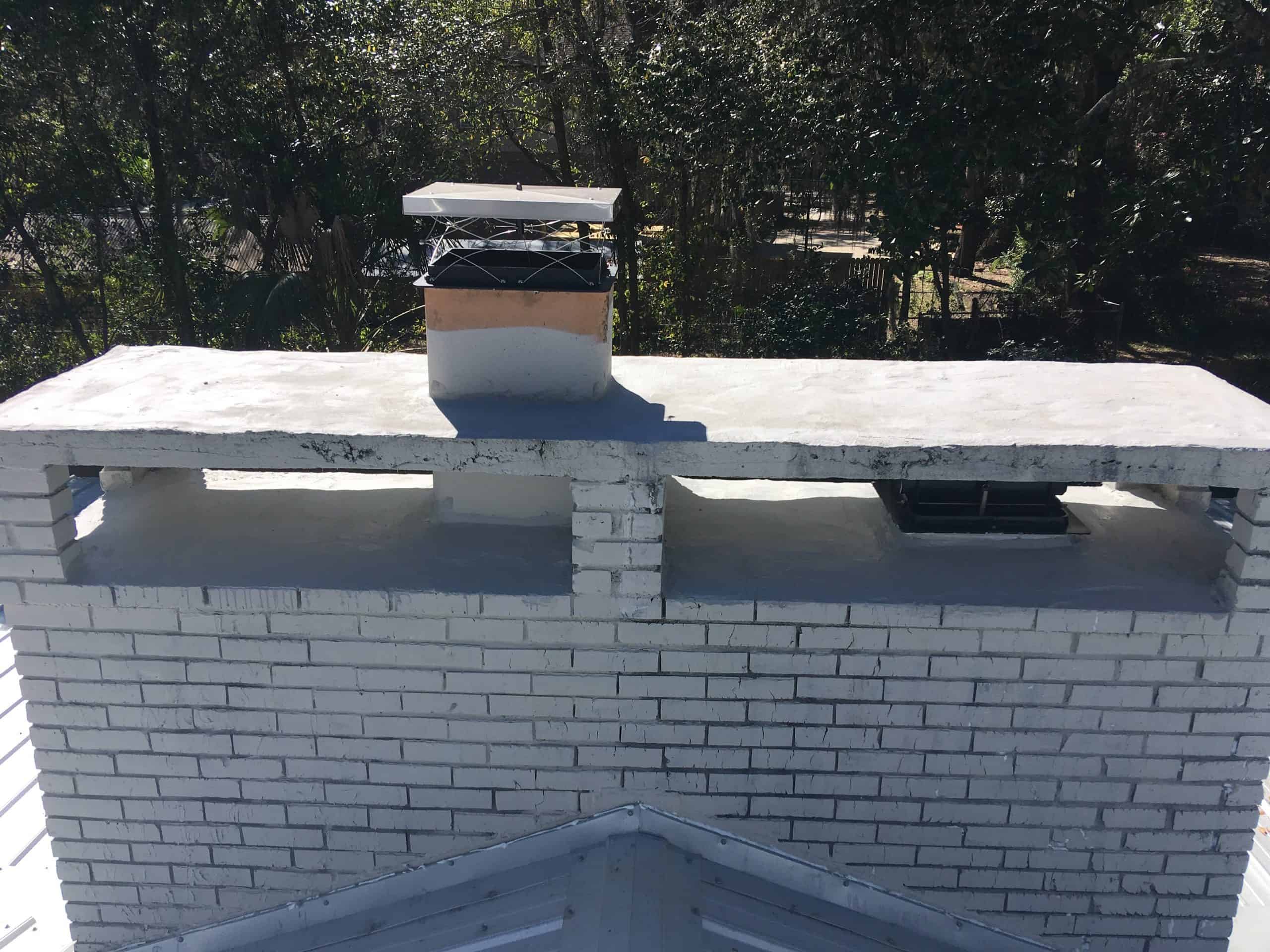 White Chimney With Lock Top Damper Chimney Sweep Brookhaven 