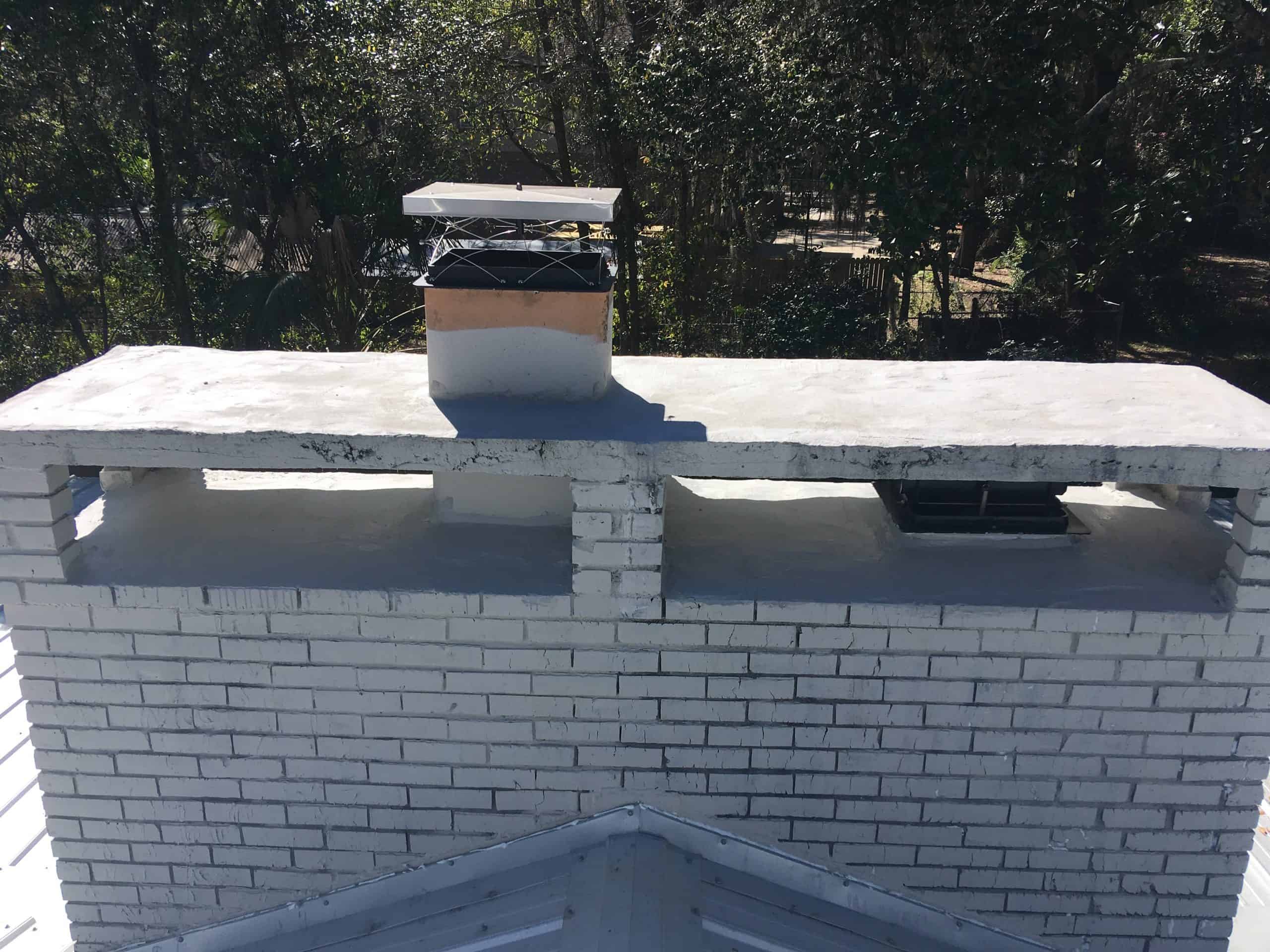 White Chimney With Lock Top Damper Chimney Sweep Brookhaven