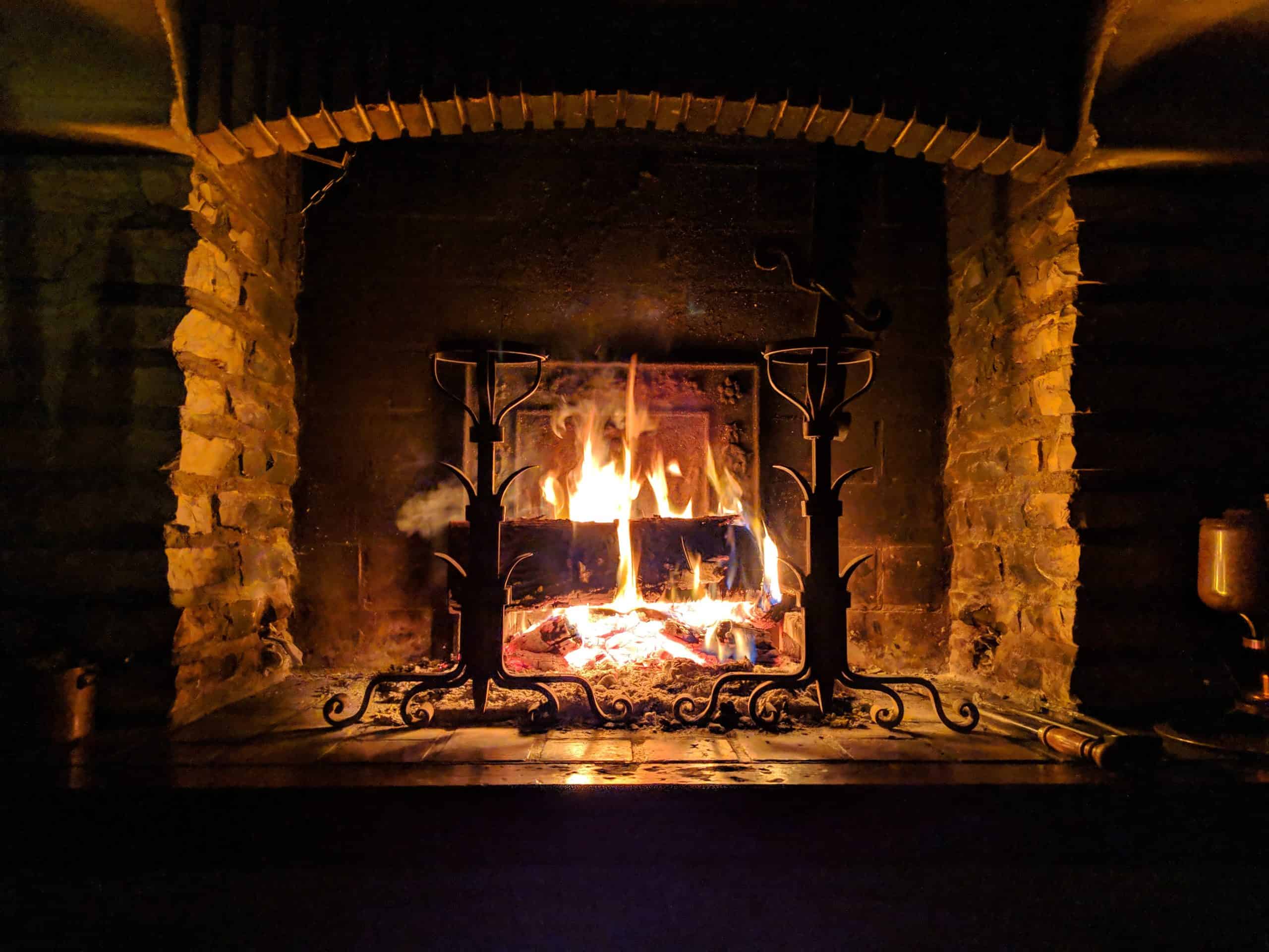 Nice warm fireplace