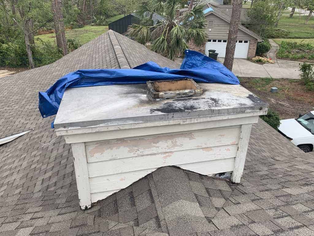 Lake Charles Allstar team repairing chimney